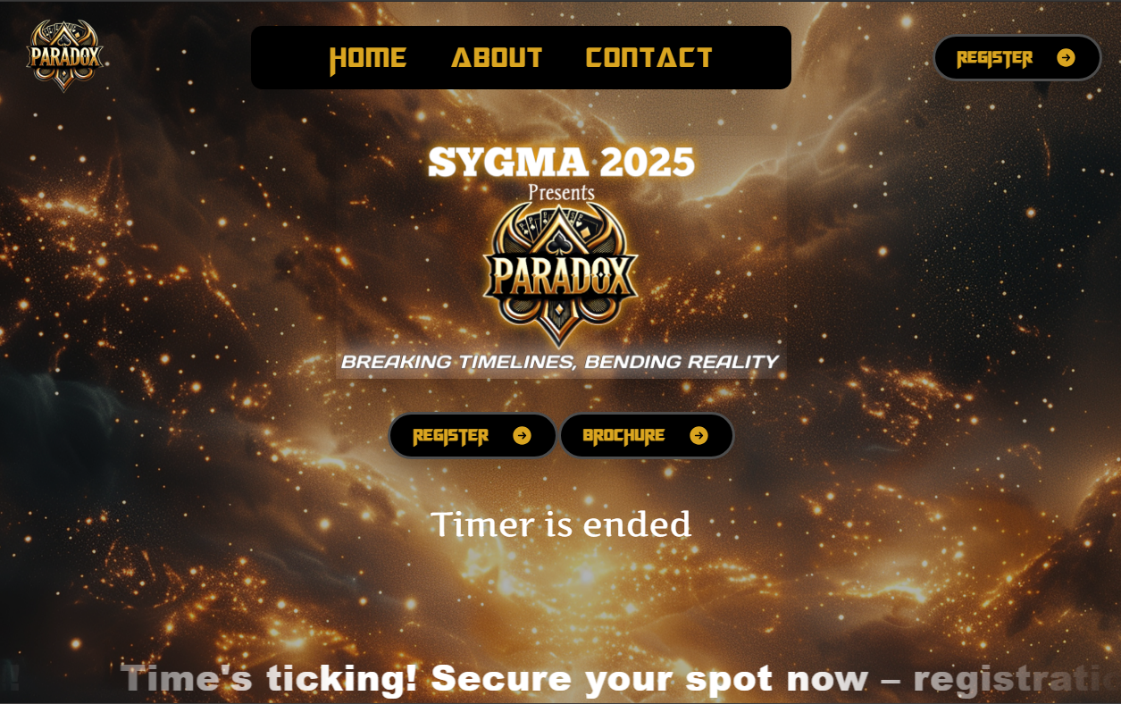 screenshot of the project titled Sygma Website
